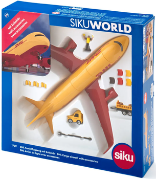 Zestaw zabawek Siku World Samolot transportowy DHL z akcesoriami (4006874017027)