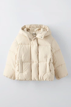 Зимова куртка на дівчинку Zara 122 розмір бежевая 0562755715