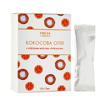Кокосовое масло с эфирным маслом апельсина для ухода за кожей лица Freya Cosmetics
