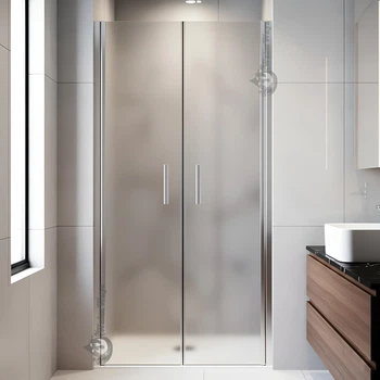 Душові двері Shower Relax 90x190 см розпашні двері в нішу двостулкові матове загартоване скло 6 мм