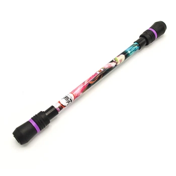 Трюкова гелева ручка антистрес Anime Steel Ball для Pen spinning (пенспиннинга) black з бузковим