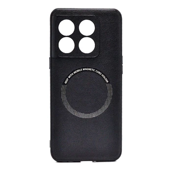 Кожаный чехол - накладка Leather Hybrid Case для OnePlus 10T / Ace Pro с металлической вставкой black