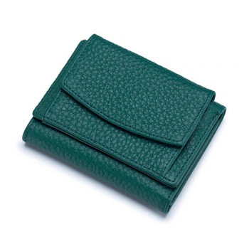 Маленький женский кошелек из высококачественной PU кожи dark-green