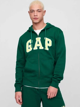 Толстовка на флісі, на блискавці чоловіча GAP 190387950 L Зелена (1159845551)