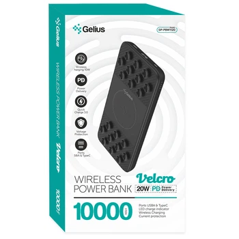 Додаткова батарея Gelius Pro Velcro GP-PBW1120 10000mAh QC3.0 PD20W QI, Black