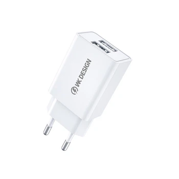 Сетевое зарядное устройство WK WP-U119a 2USB 2A с кабелем Type-C, White
