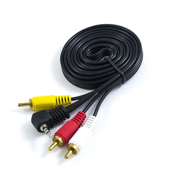 Кабель переходник E-Cable AUX 3 RCA тюльпан 1.5м Black
