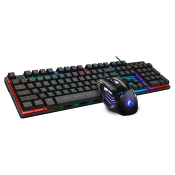Проводная игровая клавиатура и мышка iMICE AN-300 с подсветкой 2400 DPI, Black