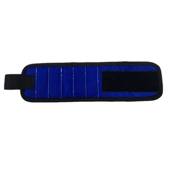 Магнитный браслет Magnetic Wristband на руку для инструментов с 5 магнитными пластинами Blue