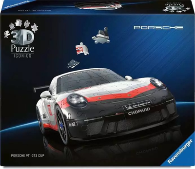 Пазл 3D Ravensburger Iconics Porsche 911 GT3 Cup 108 елементів 12008039 (4005555080398)