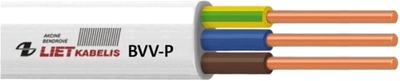 Кабель Lietkabelis BVV-P 3 x 1.0 25 м Білий (4779016540775)