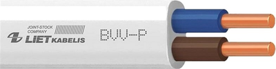 Кабель Lietkabelis BVV-P 2 x 1.5 100 м Білий (4779016540676)
