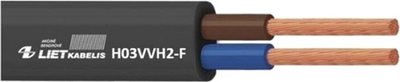 Кабель Lietkabelis H03VVH2-F 2 x 0.5 50 м Чорний (4779016544957)