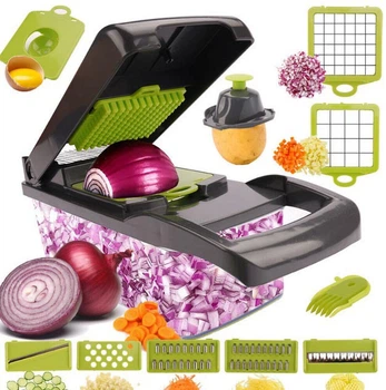 Ручний мультислайсер 14в1 Kitchen Ideas Veggie Slicer HA-347 багатофункціональна овочерізка з контейнером