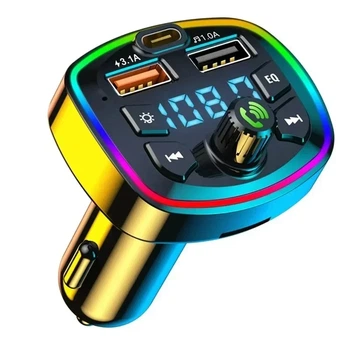Автомобильный FM Модулятор Vikefon ФМ трансмиттер, Bluetooth 2 USB + type-c