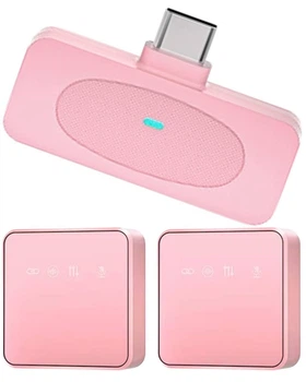 Петличный беспроводной микрофон Lavalier H12 Pink Edition Петличка для Type-C Android iOs смартфонов iPhone шумоподавление ANC для интервью видеоблога пения прямых трансляций записи выступлений видеосъемки общения Конференций Влога блога YouTube Pink