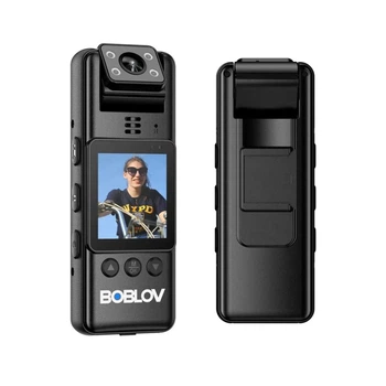 Нагрудний відеореєстратор BOBLOV A23 1080p з диктофоном, поворотним об'єктивом, дисплеєм, кут огляду 120°