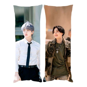 Подушка Обнимашка Дакимакура Мин Юнги SUGA, BTS в классическом и street-style образах 60х20см (27979)