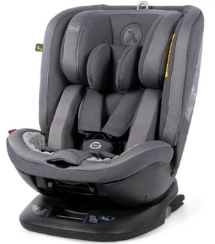 Дитяче автокрісло Coletto Logos Isofix 0–36 кг (0–12 років), поворотне на 360°, група 0+/1/2/3, кріплення Isofix + якірний ремінь, установка проти/за рухом, регульований підголівник, знімна оббивка, комфортне сіре автокрісло