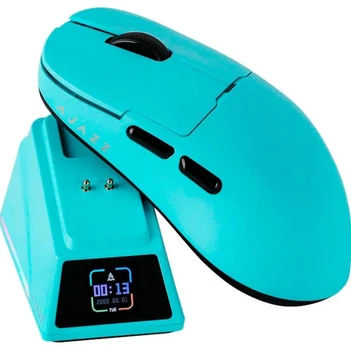 Ігрова Мишка Ajazz AJ159 Apex Blue з екраном Бездротова Трирежимна 2.4G/Bluetooth/Кабель, 8000Hz, PAW3950, 42000 DPI, 56 грам Ультралегка