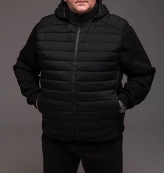 Жилетка чёрная утепленная R.A. Black Big size 66