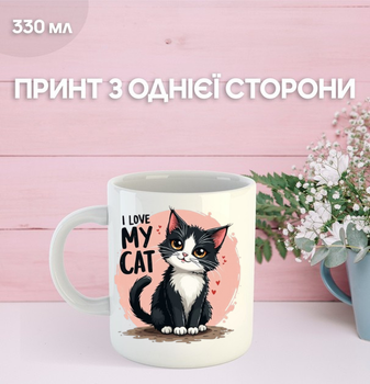 Кружка Котики з принтом керамічна чашка Cat 330 мл Uk_1291