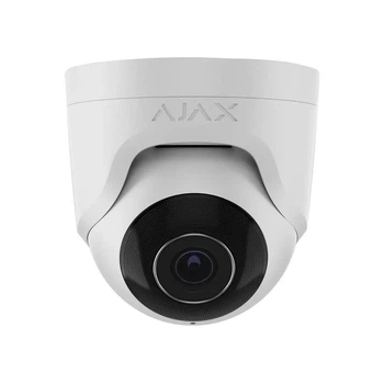 IP-Камера Ajax дротова TurretCam, 5мп, 4мм, Poe, True WDR, IP 65, ІЧ 35м, аудіо, кут огляду 75°до 85°, купольна, біла (000039308)