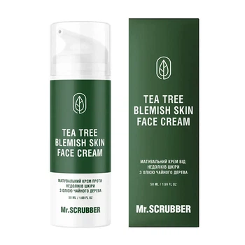 Мотивирующий крем от недостатков кожи Tea Tree Blemish Skin Face Cream с маслом чайного дерева Mr.SCRUBBER 50мл