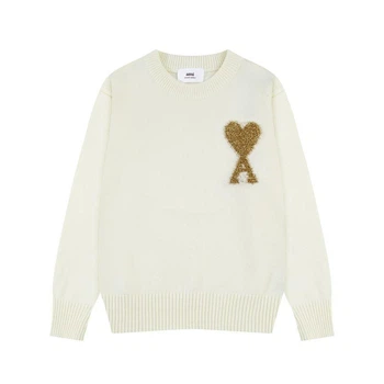 Свитер Ami Paris Ami de Coeur Sweater Gold Размер M Молочный