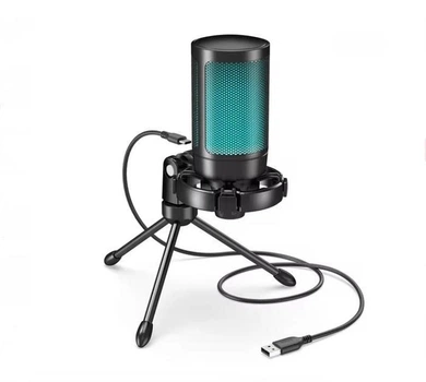 Микрофон FIFINE AmpliGame A2 USB игровой, кардиоидный, RGB подсветка, поп-фильтр, черный