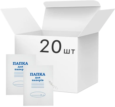 Набір папок на зав'язках KLERK А4 Картонних 20 шт (Я44404_KL0023_20)