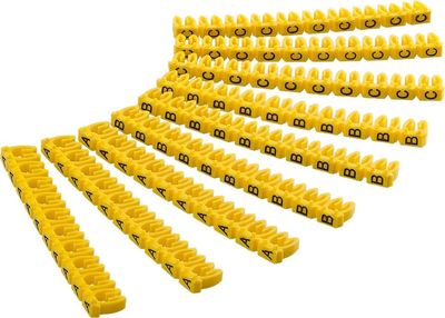 Oznacznik przewodów Goobay 72517 2.5-4 mm 90 szt. Yellow (4040849725173)
