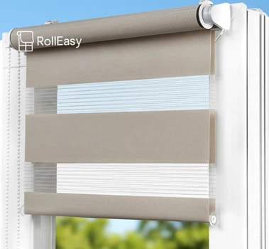 Роллеты RollEasy на окна День-ноч с фиксацией под наклон 63х150см Мокко (D-235)