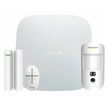 Комплект охоронної сигналізації Ajax StarterKit Cam Plus HDR ECG UA white