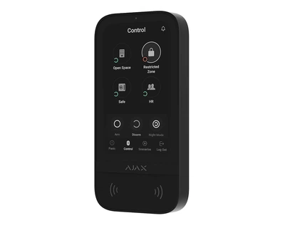 Бездротова клавіатура із сенсорним екраном Ajax KeyPad TouchScreen Чорна