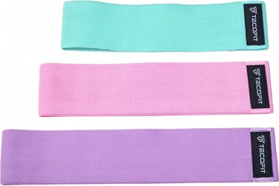 Набор резинки для фитнеса и спорта из ткани TECOFIT 3 шт нагрузка 8-14/14-20/20-30 кг
