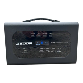 Станция зарядная портативная ZEGOR YC-600 (600 Вт, 655.36 Втг, пиковая мощность 1200 Вт, LiFeP04)