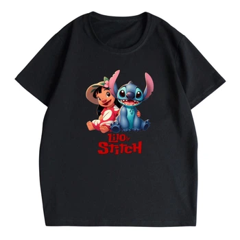 Футболка дитяча чорна з принтом Ліло і Стіч Lilo & Stitch DM-14661 146 см