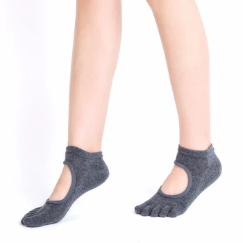 Шкарпетки для Йоги Yoga Socks із Закритими Пальцями, розмір 35-39, темно-сірий
