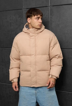 Зимняя куртка мужская стаф бежевая оверсайз зимняя Staff zyne beige oversize S (365858)