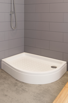 Душовий піддон Aquanil DREAM 100×80×15 см, ¼ кола, лівий, зі знімною панеллю та сифоном у комплекті
