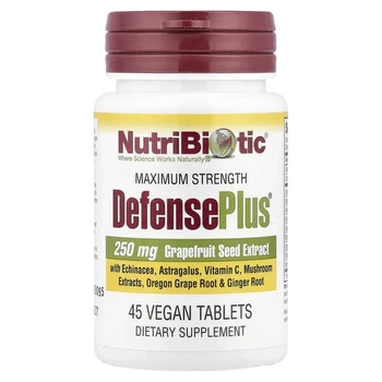 Экстракт косточек грейпфрута с витамином С и цинком NutriBiotic (DefensePlus) 45 шт