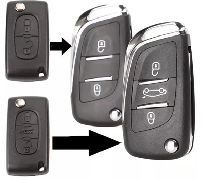 Корпус викидного ключа модифікований Citroen CE0536 HU83 на 3 кнопки