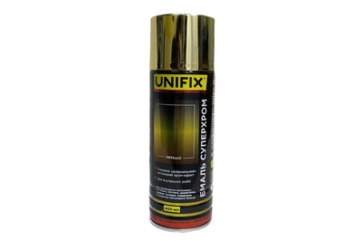 Емаль суперхром Unifix 400 мл дзеркальна золота з металевим блиском для декоративного фарбування