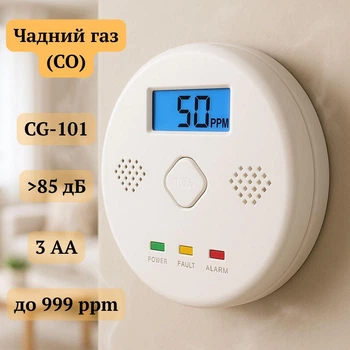 Детектор угарного газа СО модель CG-101 для квартиры, дома, офиса