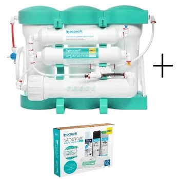 Фільтр зворотного осмосу Ecosoft P’URE AQUACALCIUM Mint + Комплект картриджів Ecosoft AquaCalcium Mint 6 місяців (MO675PUREMACECO+CHV5PUREMAC)