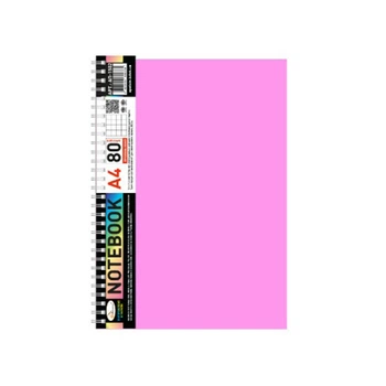 Блокнот А4 АП-1502(Pink) 80 листов, пружина сбоку