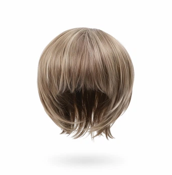Парик женский Wigly 20 см из натуральноподобных волос с мелированием и челкой