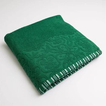 Полотенце махровое для душа с орнаментом GM Textile 70х140см 400г/м2 (Зеленый)
