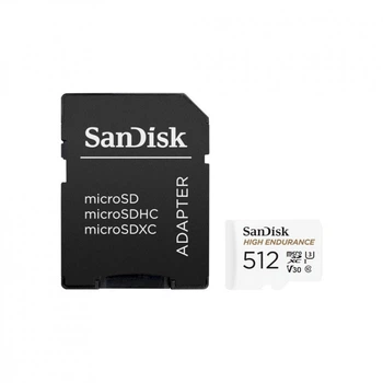 Карта памяти SanDisk 512GB microSDXC High Endurance UHS-I U3 V30 + SD adapter (SDSQQNR-512G-GN6IA) (261293)
